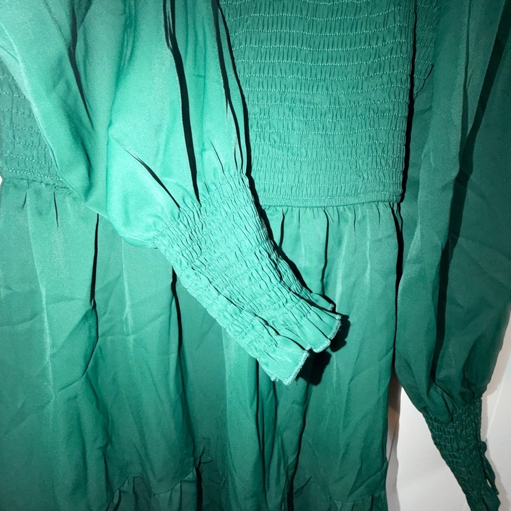 Brand new Cupshe Ruched Maxi Dress High neck Long Sleeve Dress - Picture 6 of 8